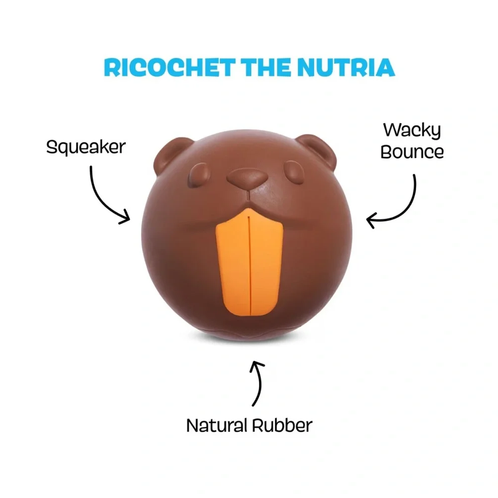 BARK Ricochet the Nutria Super Chewer Dog Toy